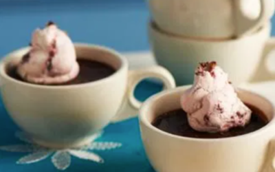 Chocolate Pot de Créme with Cherry Whip