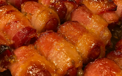 Candied Bacon Wrapped Little Smokies