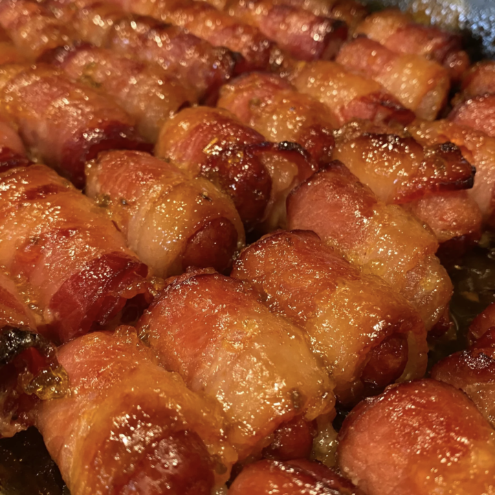 Candied BaconWrapped Little Smokies Just Jill