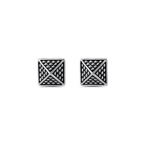 REALM Empire Python Square Sterling Silver Stud Earrings