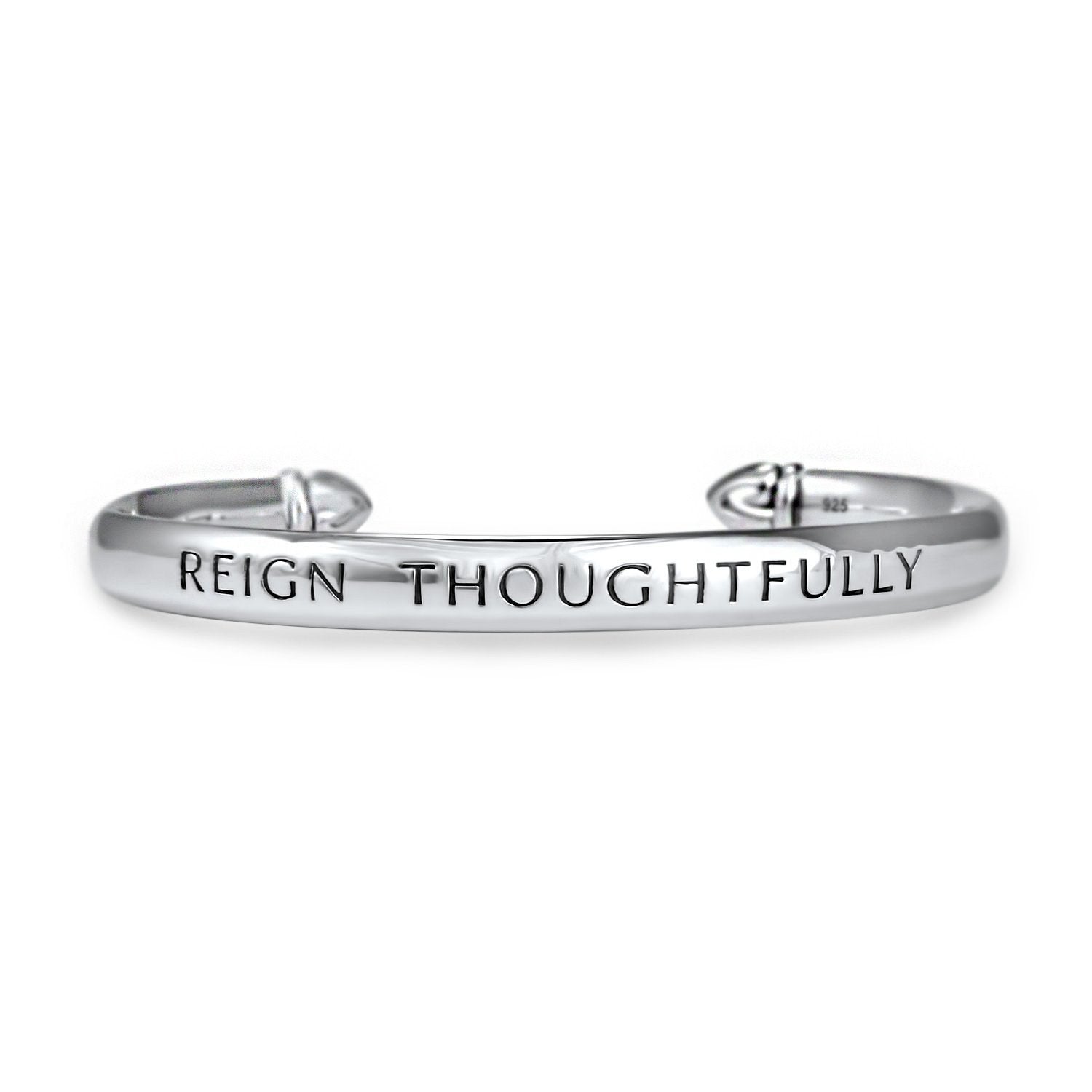REALM Sterling Silver “Reign Thoughtfully” Cuff Bracelet