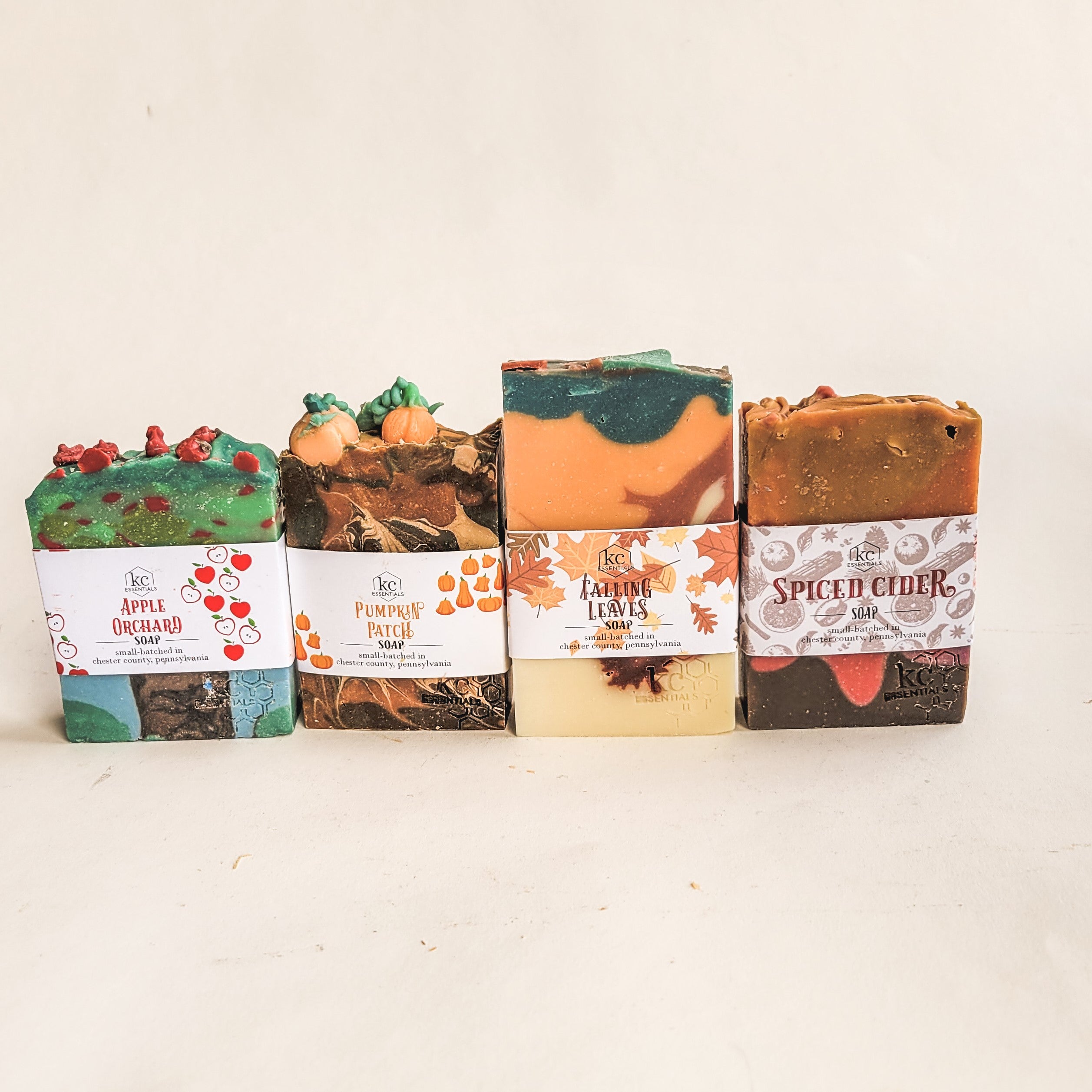 kc Essential Set of 4 Artisan-Crafted Fall Soaps