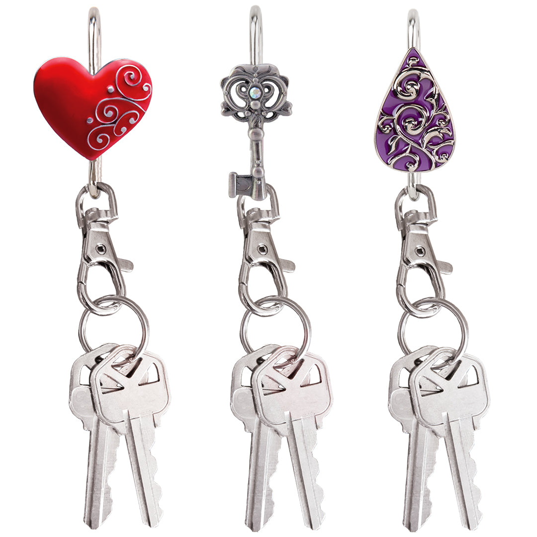 Finders Key Purse Set of 3 Colorful Classic Key Finders with Bonus