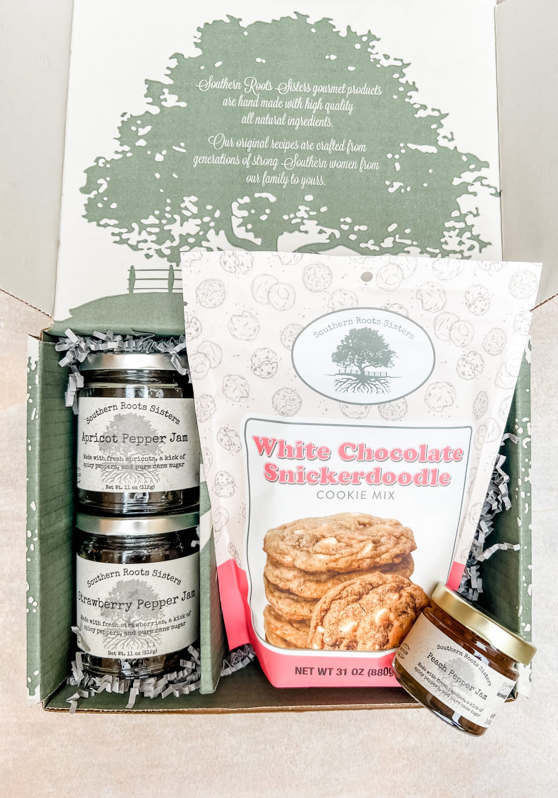 Southern Roots Sisters Strawberry and Apricot Jam and Cookie Gift Set