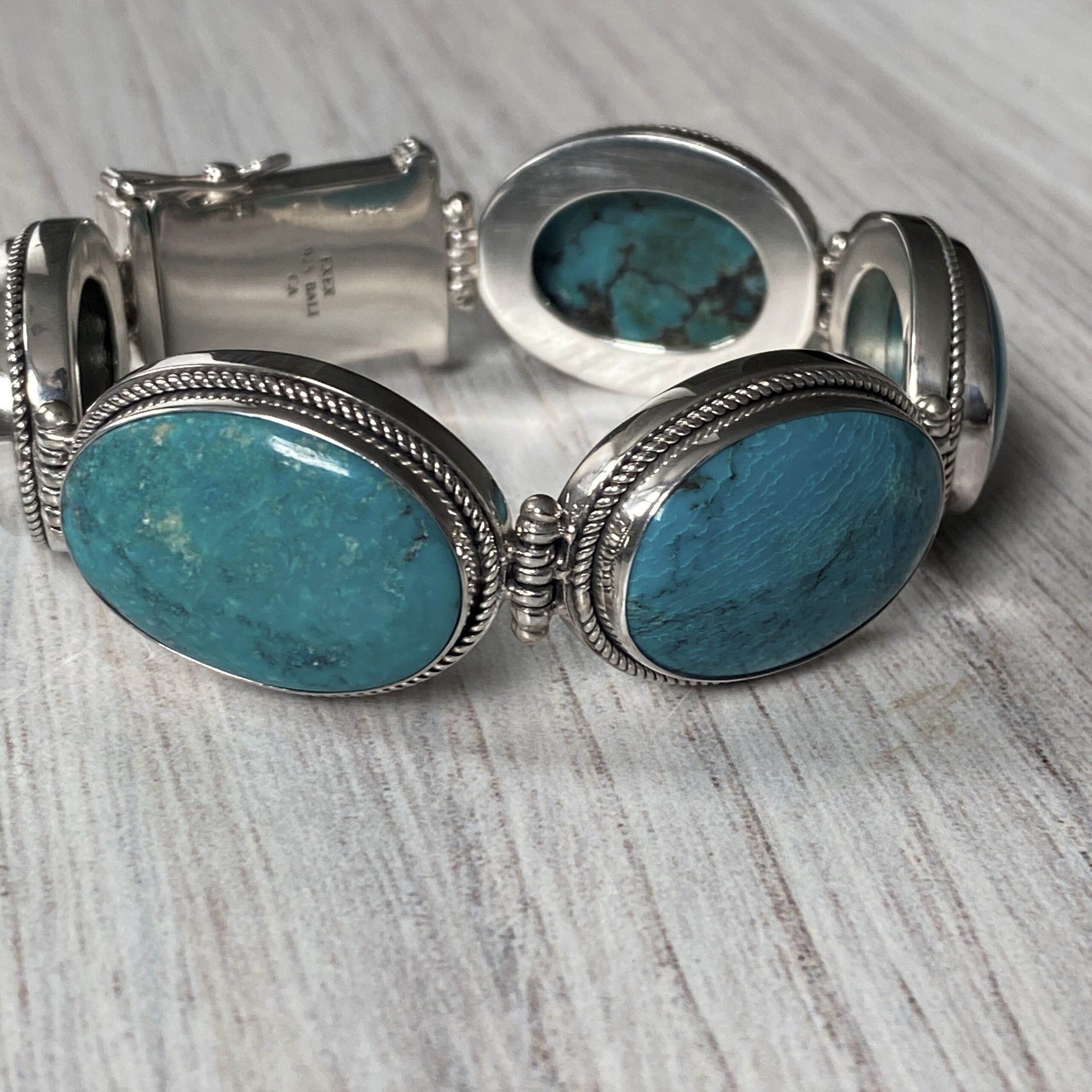 Bold Turquoise Cabochon Bracelet by Claudia Agudelo