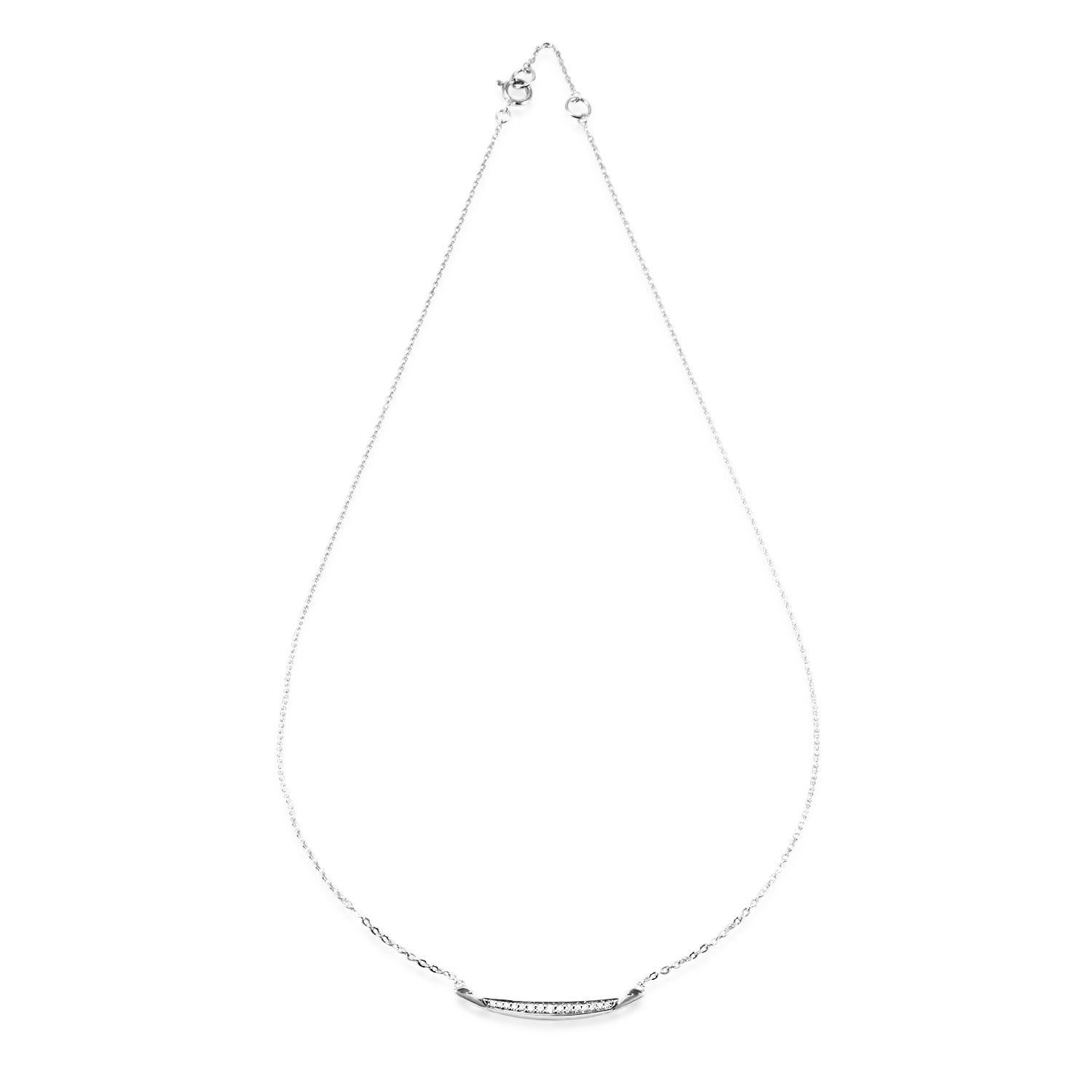 REALM Sceptre Cresecent Signature Sterling Silver Pave Necklace
