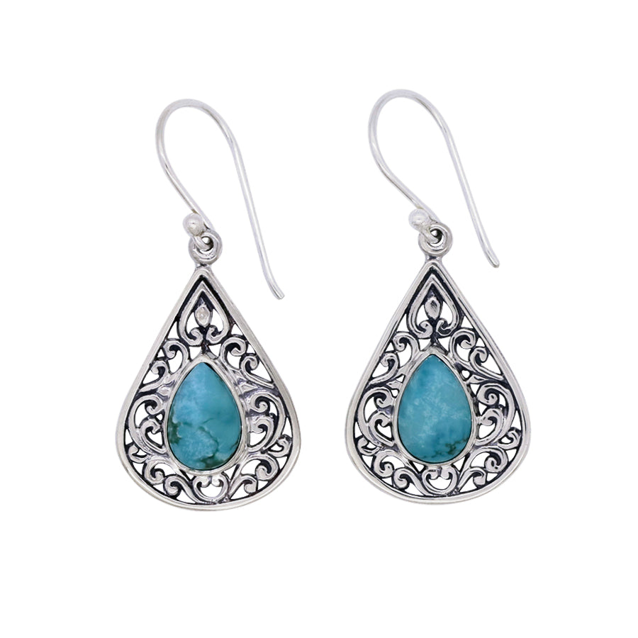 Bali Sterling Silver Turquoise Earrings