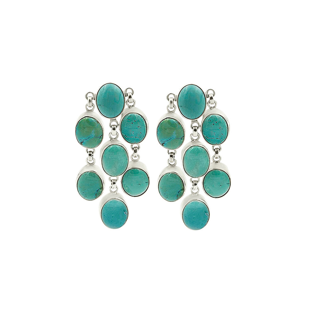 Dramatic Turquoise Statement Earrings by Claudia Agudelo
