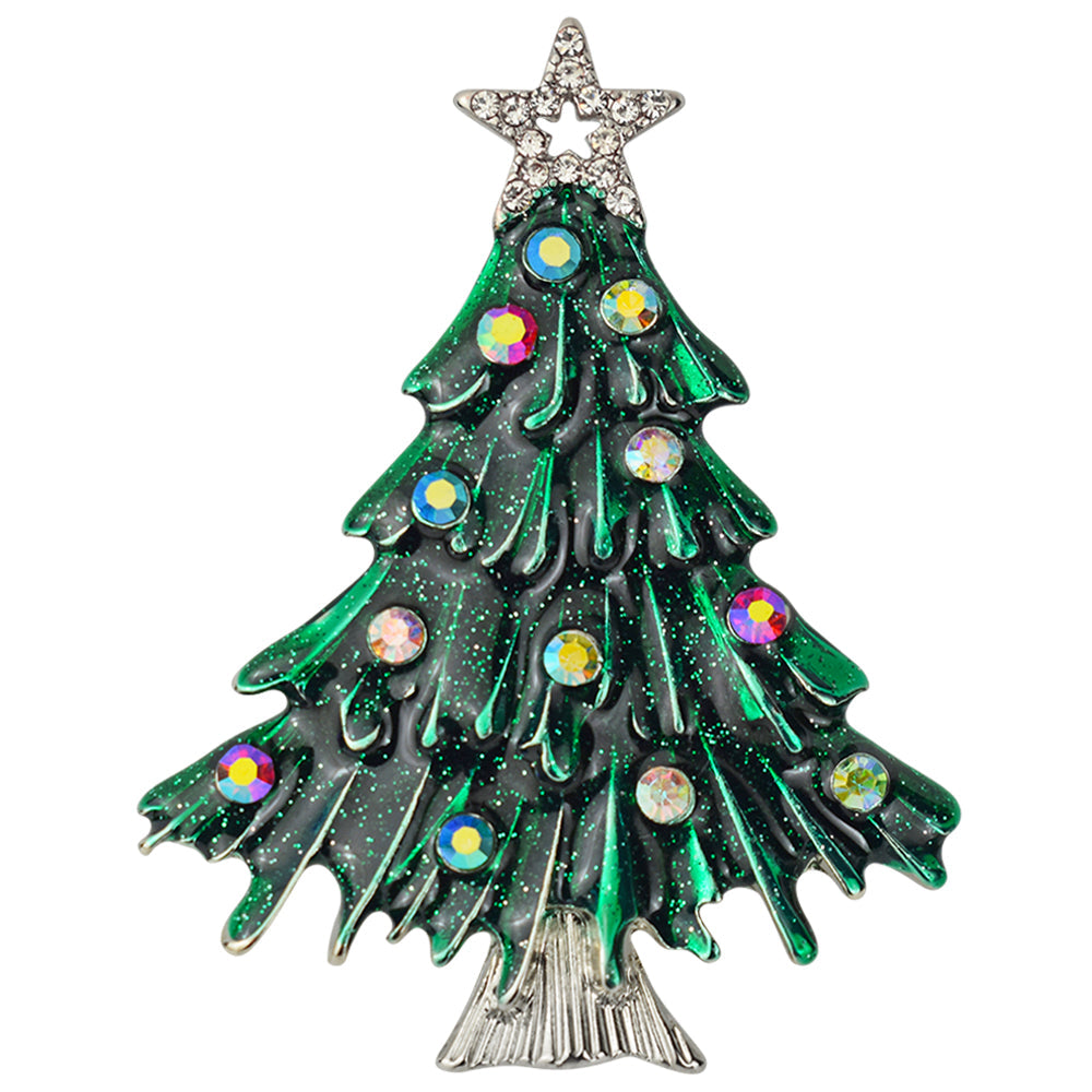 Kirks Folly Tis The Season Christmas Tree Pin/Pendant-Silvertone