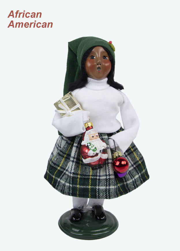 Byers’ Choice African American Glass Ornament Girl
