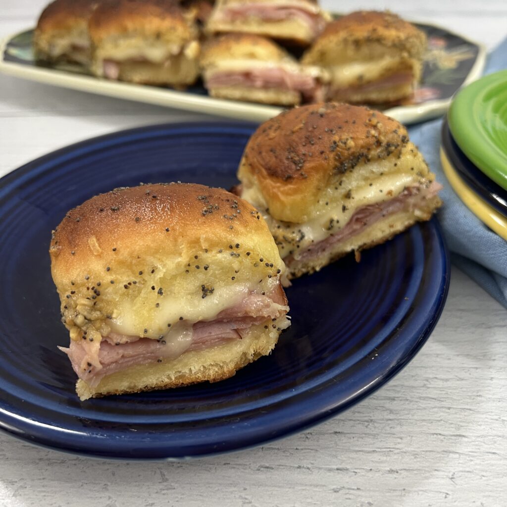 These ham and cheese sliders are easy to make and are a great party food.