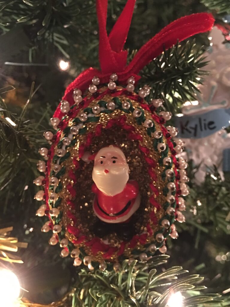hand made santa ornament