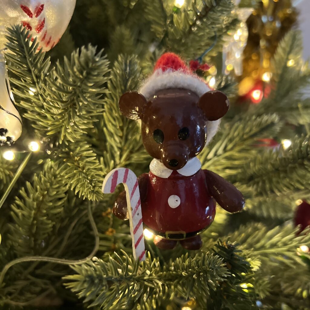 Santa bear ornament