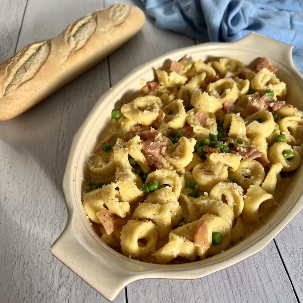 ham and cheese tortellini is an easy weeknight meal