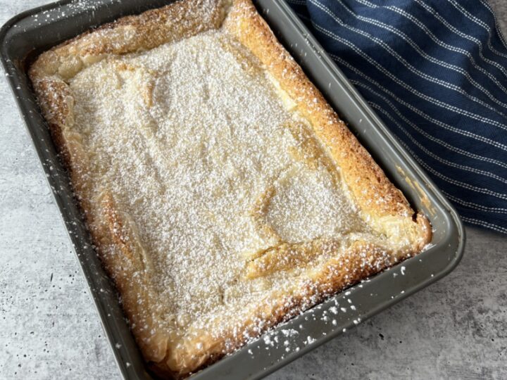 This easy gooey butter cake is simple to make.