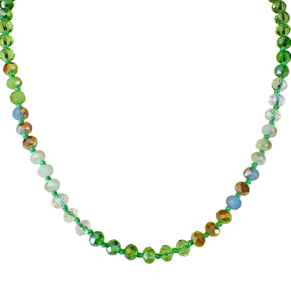 Kirks Folly Divine Ombre 6mm Beaded Necklace-Green/Silvertone