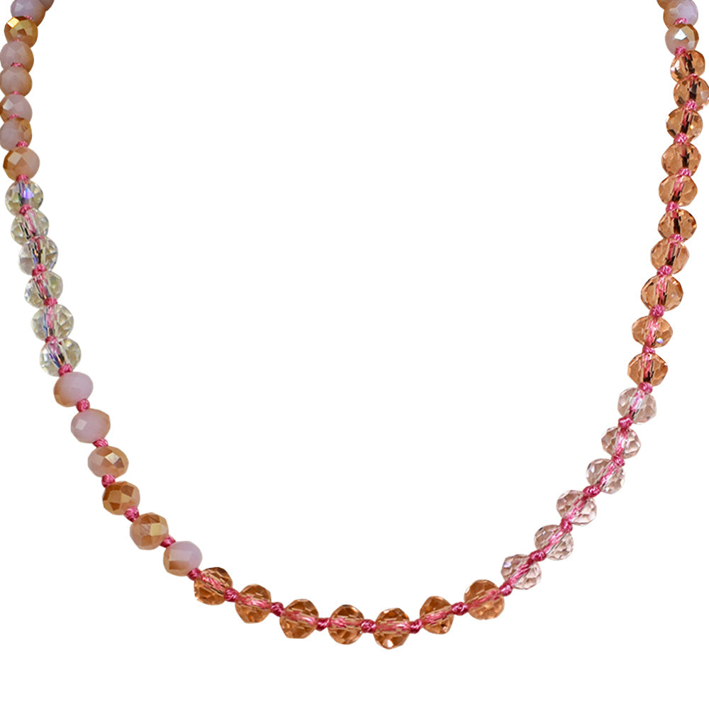 Kirks Folly Divine Ombre 6mm Beaded Necklace-Pink/Goldtone