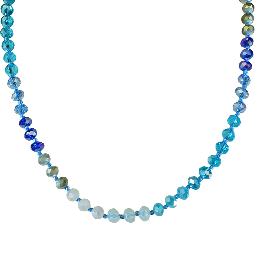 Kirks Folly Divine Ombre 6 mm Beaded Necklace-Blue/Goldtone