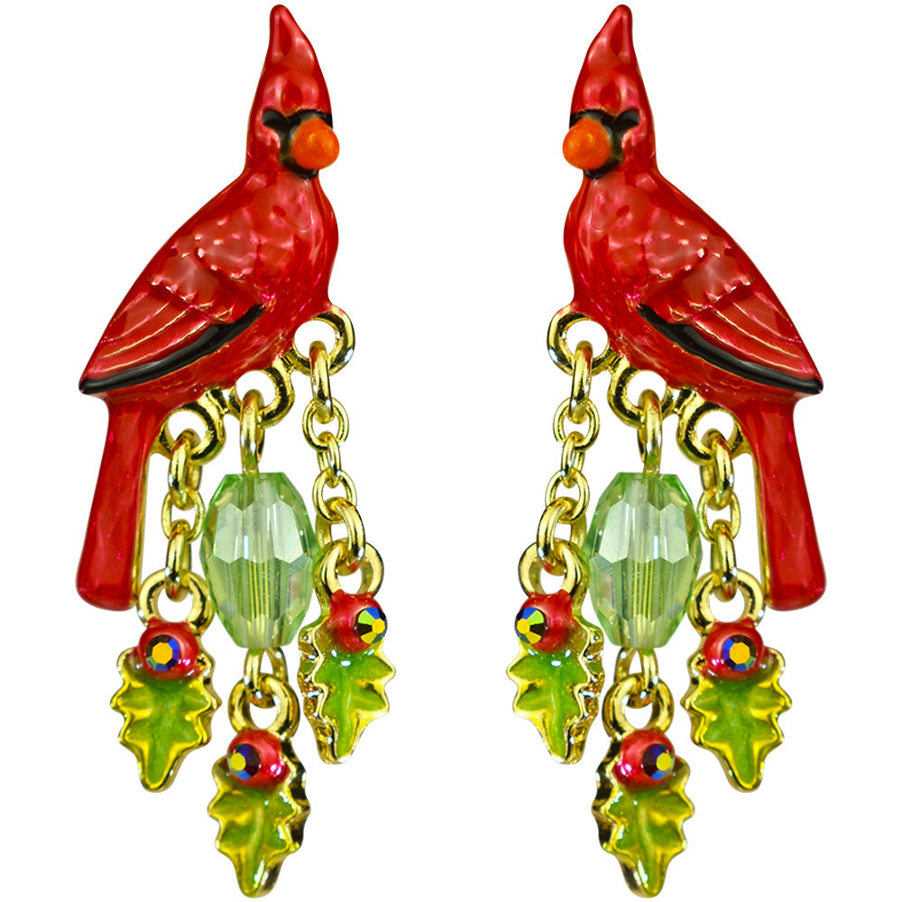 Kirks Folly Cardinal Song Earrings-Goldtone