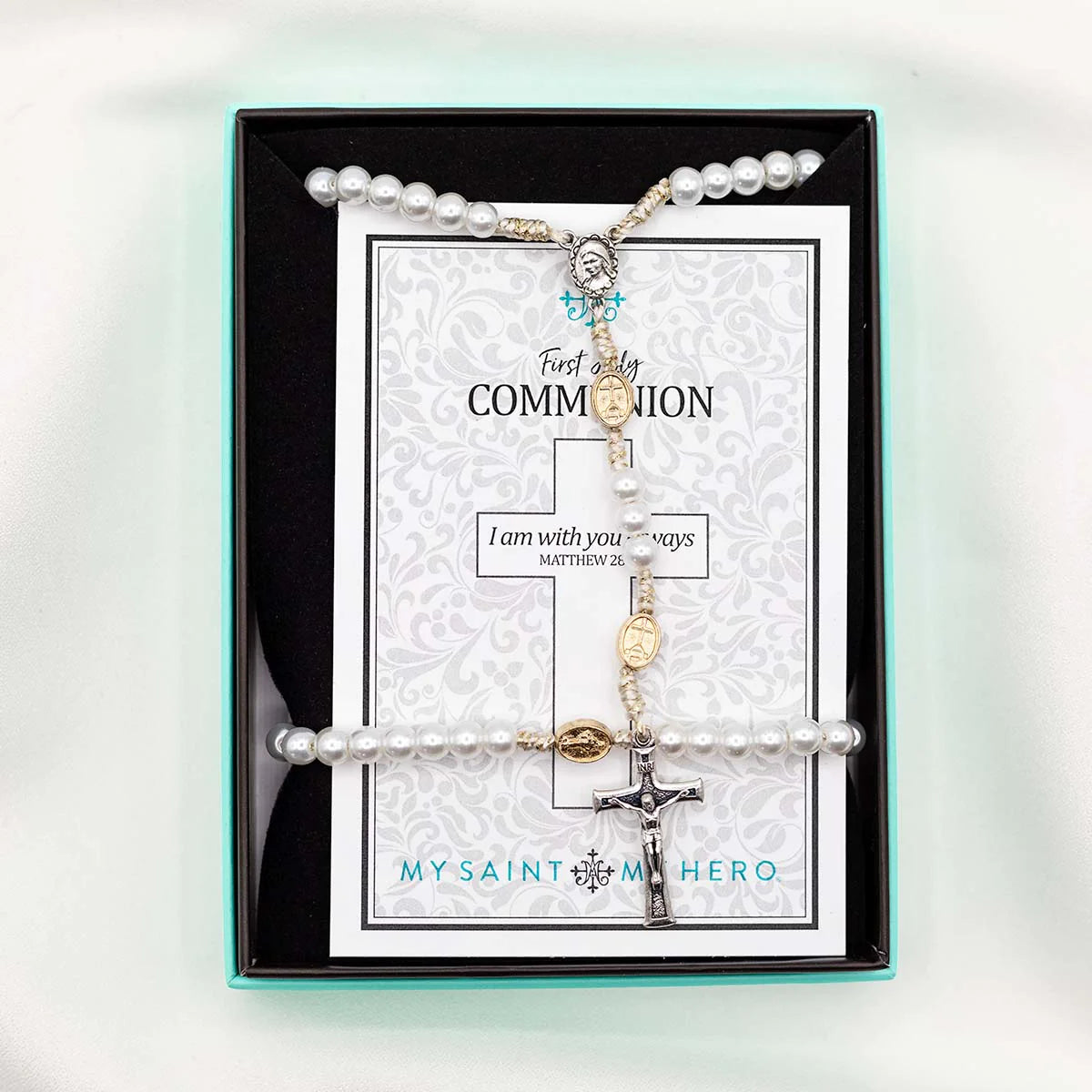 My Saint My Hero First Communion Rosary and Bracelet Set for Girls