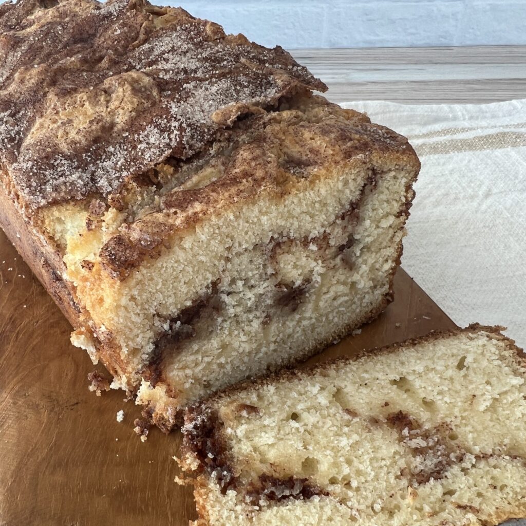 easy quick bread with cinnamon swirled throughout