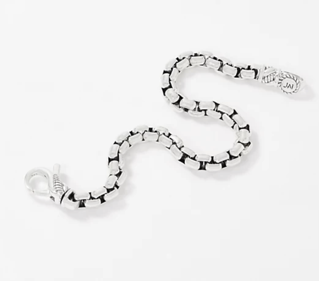 sterling silver box chain bracelet by JAI jewelry