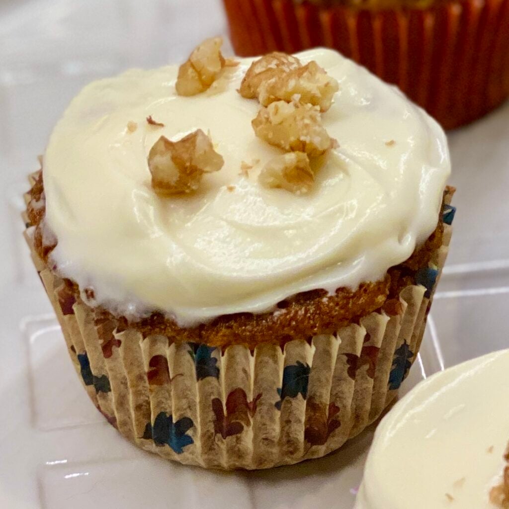 apple cinnamon cupcake with cream cheese frosting